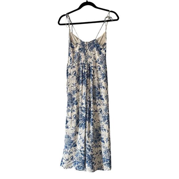 NWT Reformation Kourtney Midi Dress Pompadour Blue White Floral 4P Petite - Picture 5 of 9